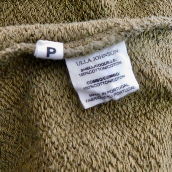 ULLA JOHNSON Philo Pullover Fatigue Green Puff Sleeves Pullover Size P X-Small - Picture 13 of 15